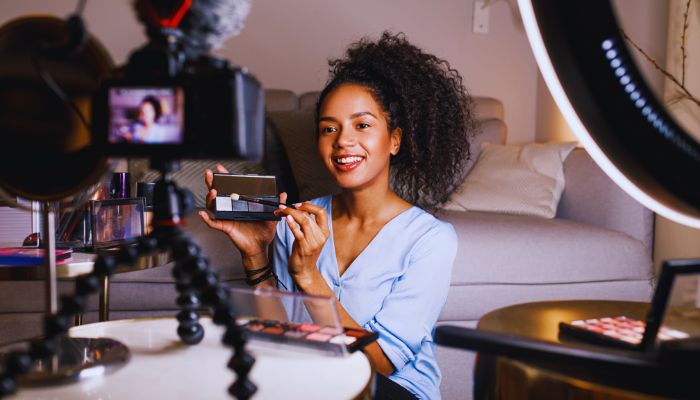 girl recording video 